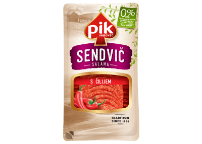 Sandwich salami with chili